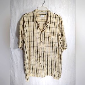 Palm Beach 1922 classic fit yellow and gray shirt, men's XL  #613